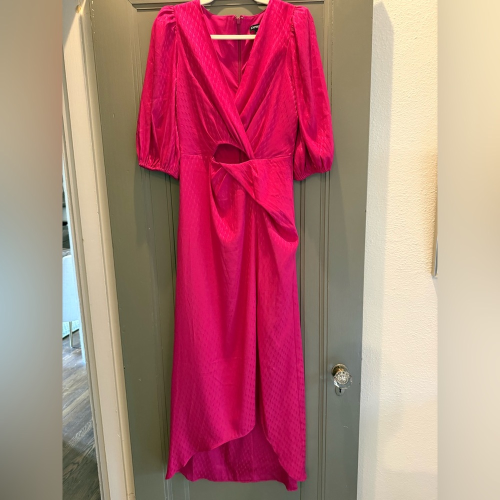 Express Cutout Maxi Dress Small — hot pink